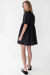 TIE-FRONT BABYDOLL MINI DRESS