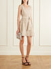 Belted seersucker cotton-blend mini dress