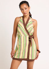 Avalon Halter Wrap Mini Dress