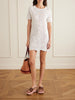 Crochet-knit cotton mini dress