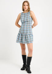 Amelie Check Seersucker Mini Dress