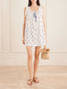 Nessie embroidered striped floral-print organic cotton mini dress