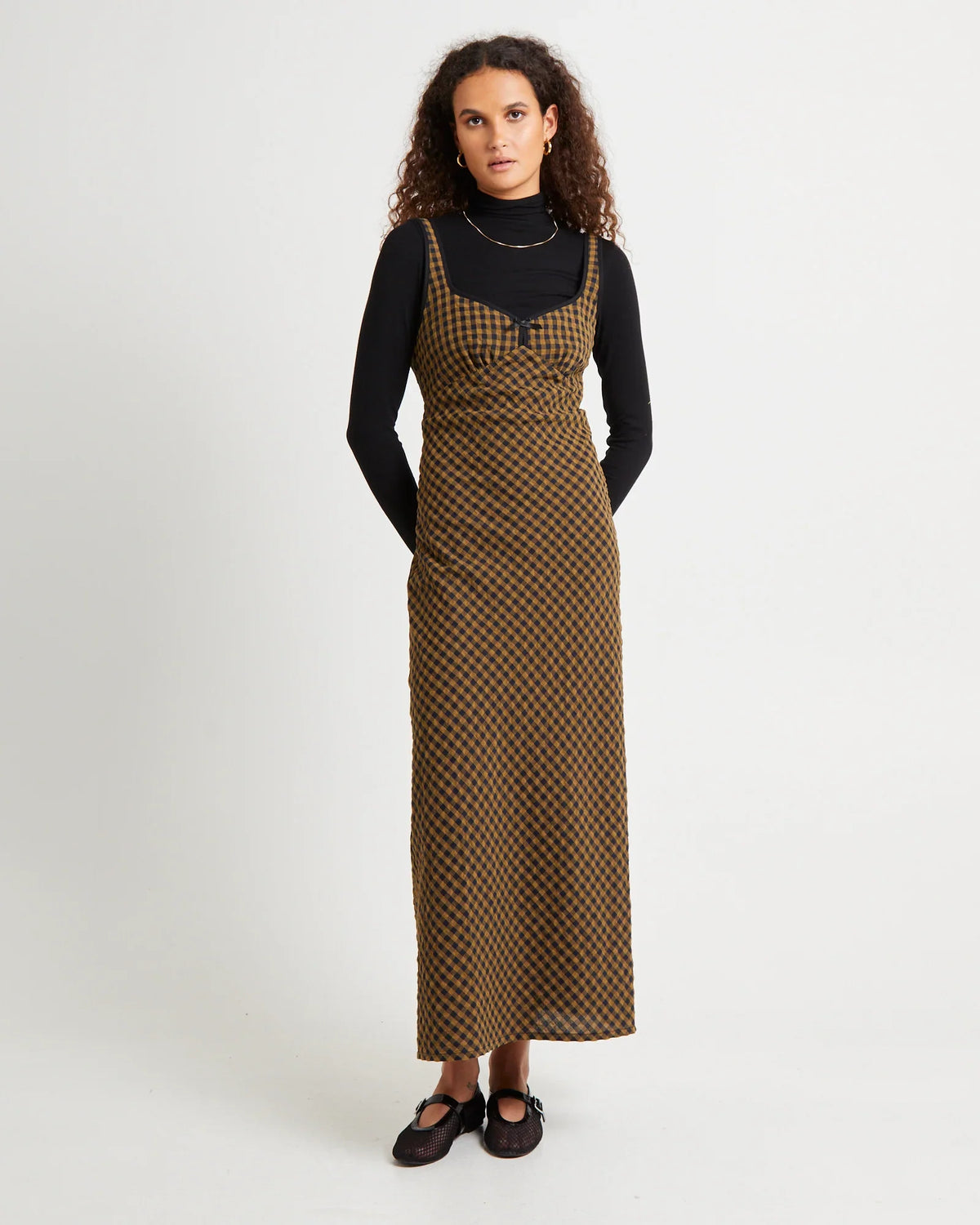 Grunge Plaid Midi Dress
