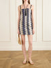 Striped metallic crochet-knit mini dress