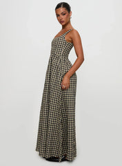 Cartmel Check Maxi Dress Black / Cream