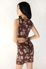 ONE SHOULDER KNIT MINI DRESS WITH CUTOUT