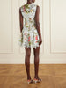 Floral-print lace mini dress