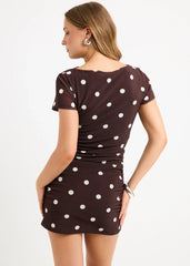 Mila Spot Mesh Mini Dress