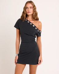 Vesper Eyelet Off Shoulder Mini Dress