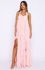 Coral Sands Mesh Maxi Dress Pink
