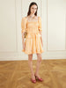 Shirred tiered silk georgette mini dress