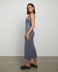 Racer Back Midi Dress in Slate Grey