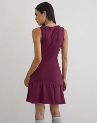 Supriati Mini Dress in Rayon Jersey Deep Purple