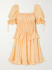 Shirred tiered silk georgette mini dress