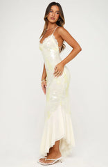 Seaside Darling Sequin Maxi Dress Lemon
