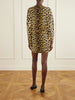 Animal-printed cashmere mini dress