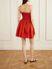 Shirred organic cotton-poplin mini dress