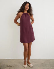 Sonnet Mini Dress in Crinkle Plum