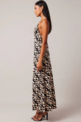 Black Abstract Maxi Dress Strappy