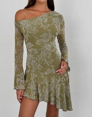 Ruhato Mini Dress in Moss Petal Olive