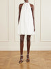 Halterneck cotton-poplin balloon mini dress