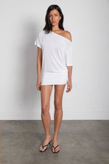 OFF SHOULDER OPEN BACK MINI DRESS