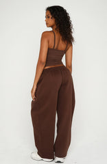 Know What You Want Barrel Leg Sweatpants Chocolate