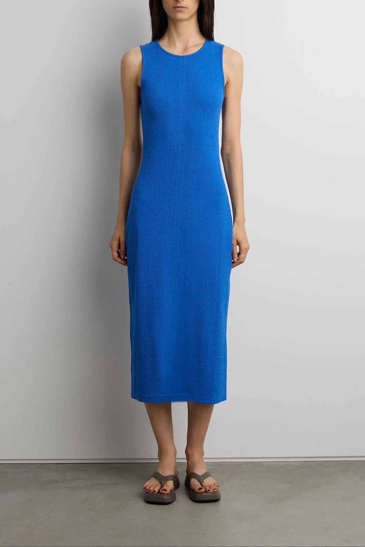 KNIT SLEEVELESS MIDI DRESS