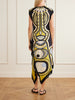 Fringed printed silk-voile mini dress
