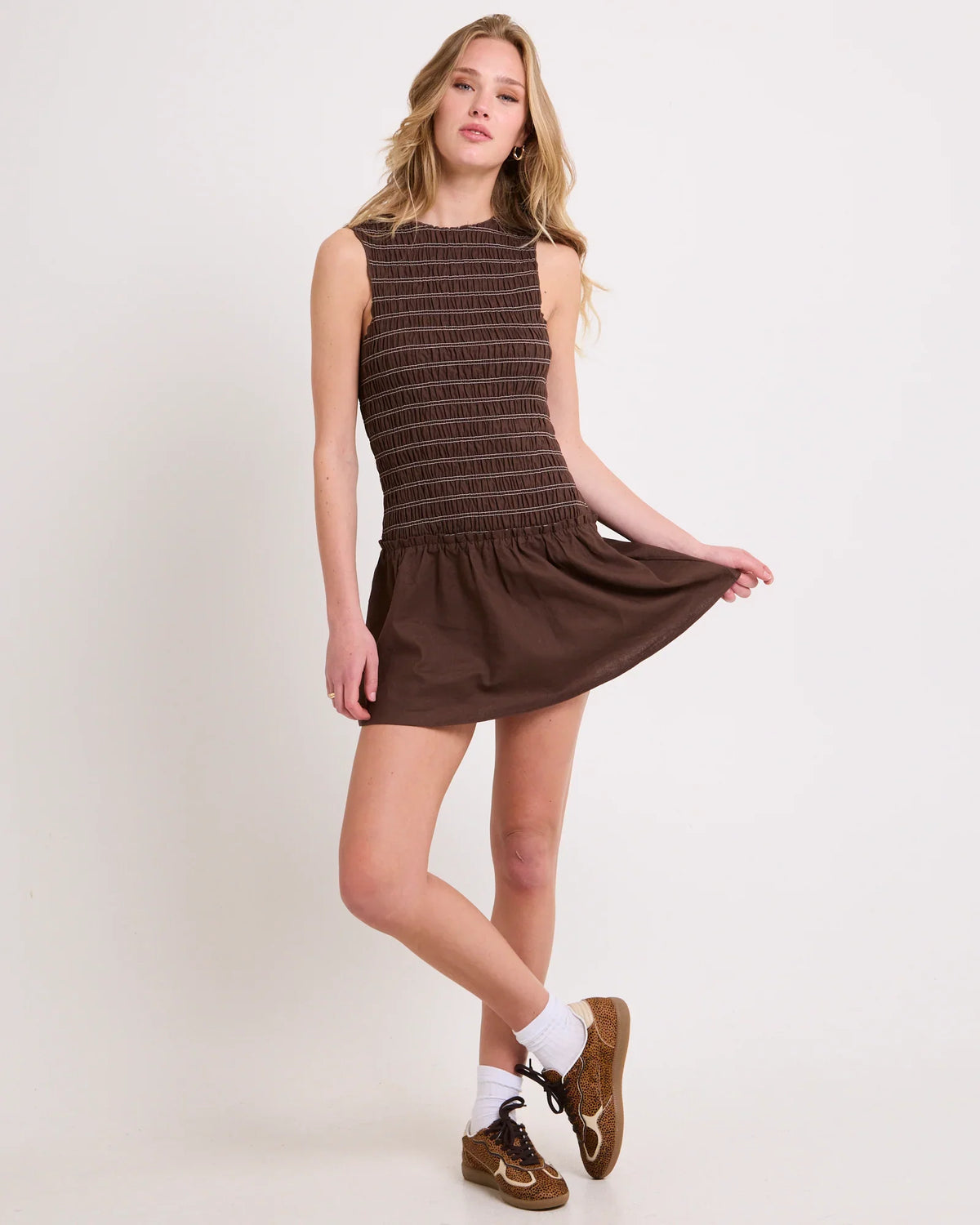 Delmore Shirred Mini Dress