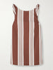 Rosie tie-detailed striped cotton mini dress