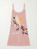 Embroidered crocheted cotton mini dress