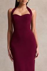 Robyn | Burgundy Sweetheart-Neck Maxi Dress