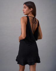 Opaline Backless Mini Dress in Black