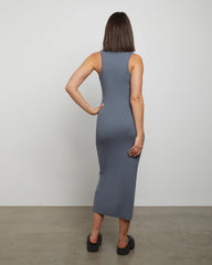 Racer Back Midi Dress in Slate Grey