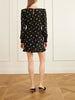 Ruffled floral-print crepe mini dress