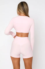Keep Up High Waisted Shorts 4" Ballet Pink