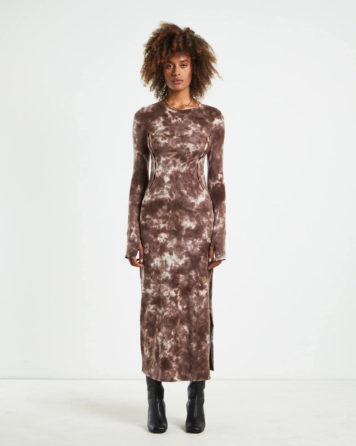 Stammy Cut Out Midi Dress Acid Wash Multi
