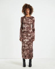 Stammy Cut Out Midi Dress Acid Wash Multi
