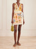 Rio Souvenir printed linen mini dress