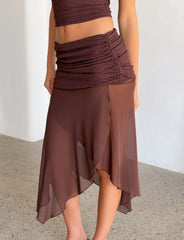 ZINNIA MIDI SKIRT - CHOCOLATE