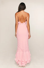 Dancing Petals Maxi Dress Pink