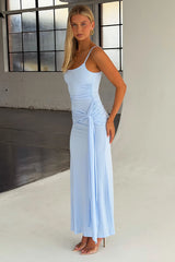 Anna Wrap Maxi Dress - Blue