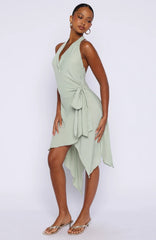 Reminiscing Halter Midi Dress Mint