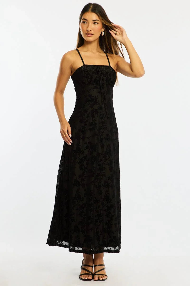 Black Midi Dress Strappy