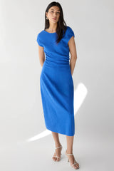 SLEEVELESS RUCHED WAIST MIDI DRESS
