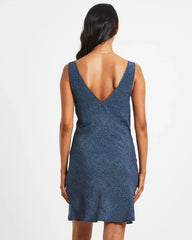 Eliza Spot Mini Dress in Navy