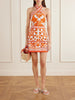 Printed cotton-poplin mini dress