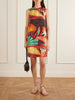 Printed silk mini dress