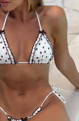 Daphne Bikini Top Cream/Choc Polka Dot